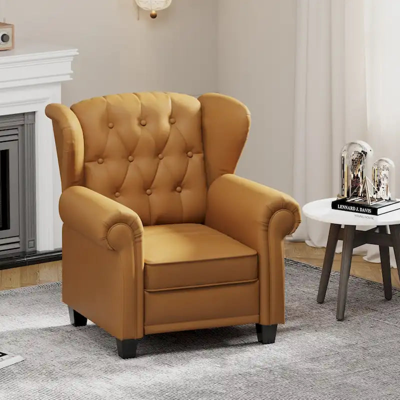 Fauteuil inclinable capitonné à oreilles et dossier inclinable