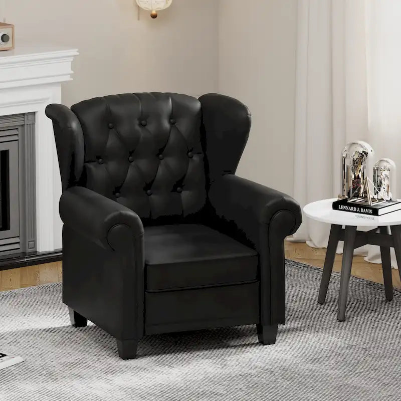 Fauteuil inclinable capitonné à oreilles et dossier inclinable
