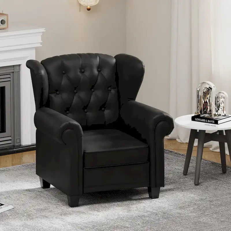 Fauteuil inclinable capitonné à oreilles et dossier inclinable