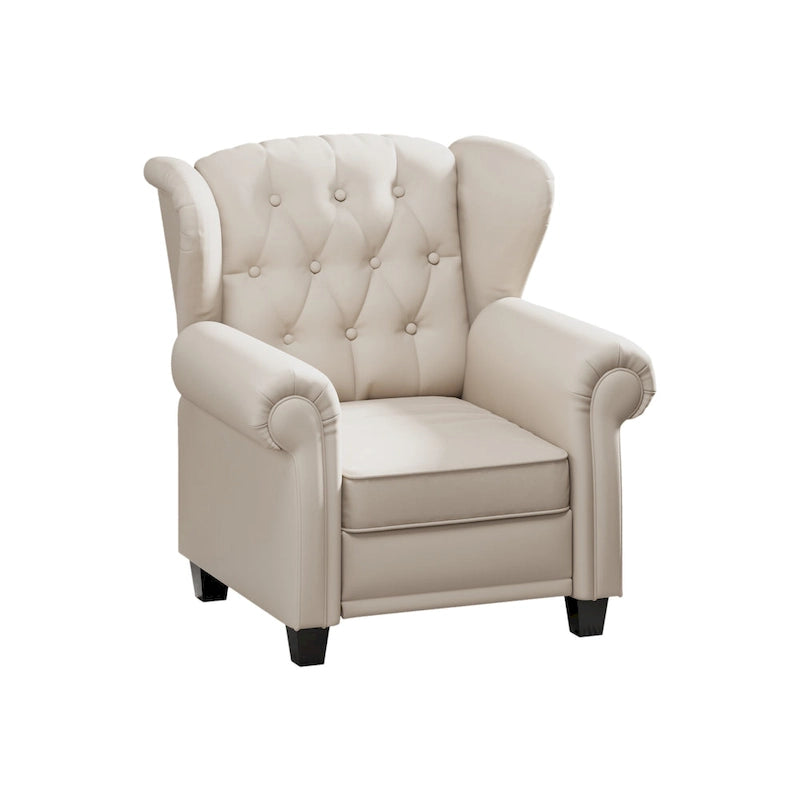 Fauteuil inclinable capitonné à oreilles et dossier inclinable