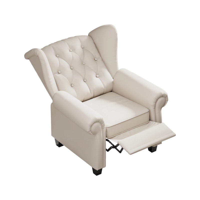Fauteuil inclinable capitonné à oreilles et dossier inclinable