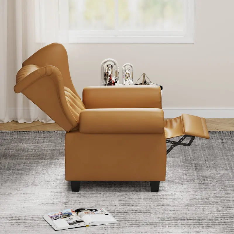Fauteuil inclinable capitonné à oreilles et dossier inclinable