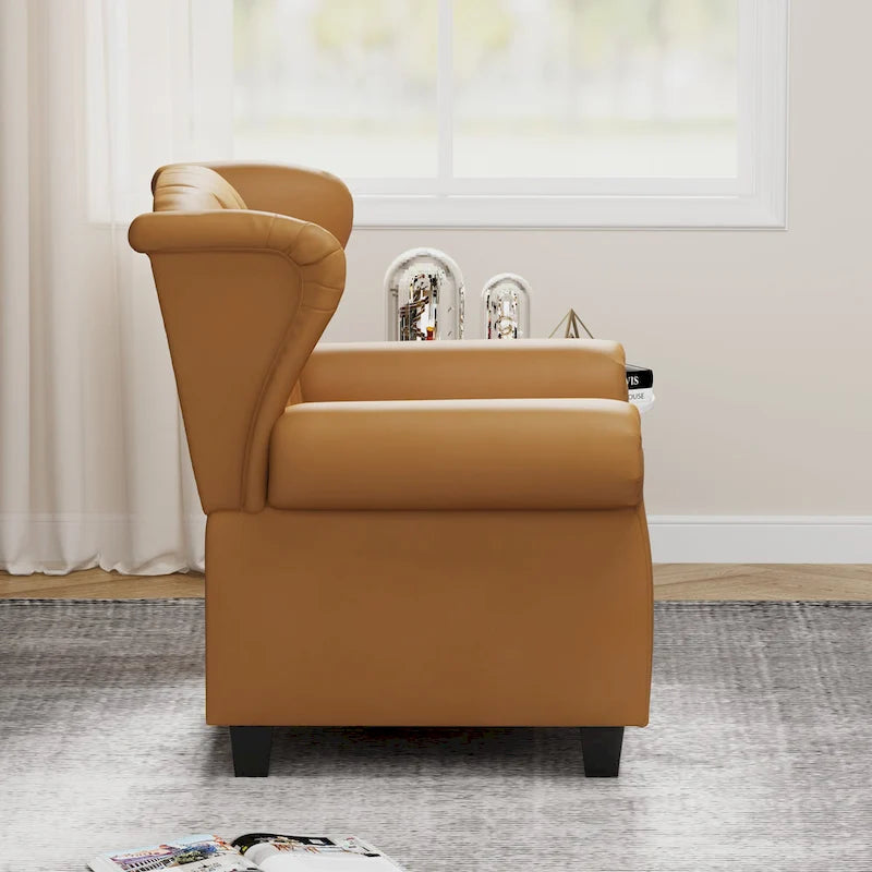 Fauteuil inclinable capitonné à oreilles et dossier inclinable