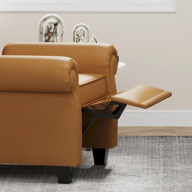 Fauteuil inclinable capitonné à oreilles et dossier inclinable