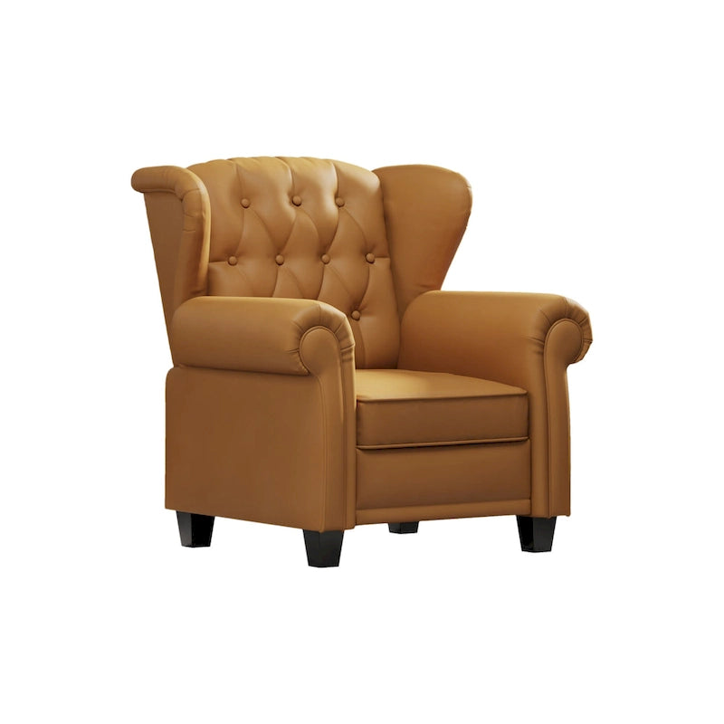 Fauteuil inclinable capitonné à oreilles et dossier inclinable