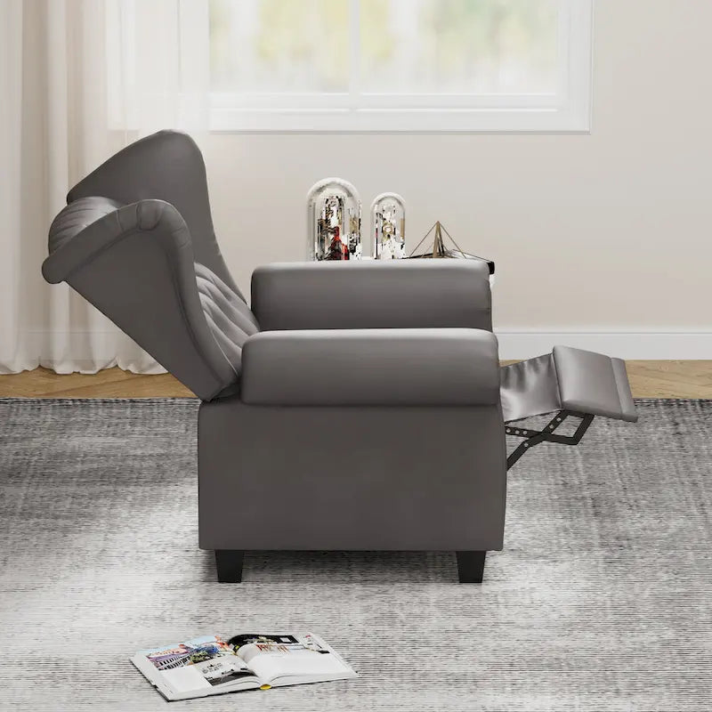 Fauteuil inclinable capitonné à oreilles et dossier inclinable