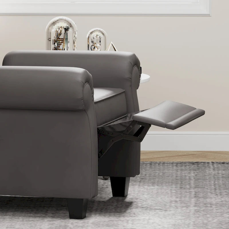 Fauteuil inclinable capitonné à oreilles et dossier inclinable