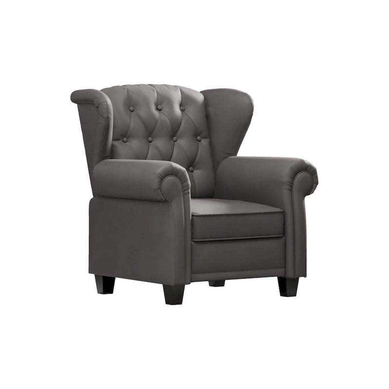 Fauteuil inclinable capitonné à oreilles et dossier inclinable