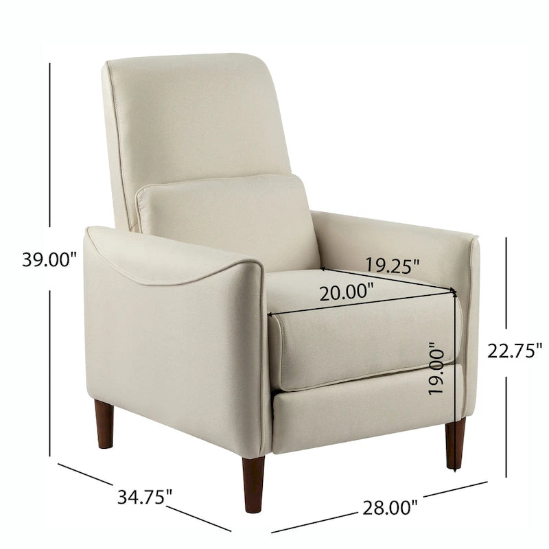 Fauteuil inclinable à pousser et rembourré