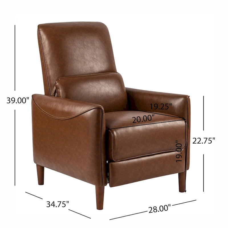 Fauteuil inclinable à pousser et rembourré