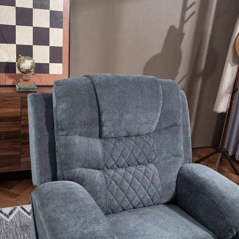 Fauteuil inclinable électrique rembourré avec repose-pieds étendu, assistance au levage, chaleur/massage, recharge USB/Type C et rangement