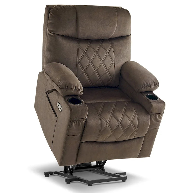 Petit fauteuil inclinable électrique double moteur avec massage, double chauffage, appui-tête réglable, tissu 7222