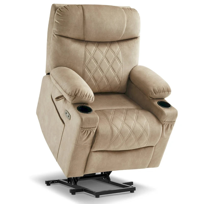 Petit fauteuil inclinable électrique double moteur avec massage, double chauffage, appui-tête réglable, tissu 7222