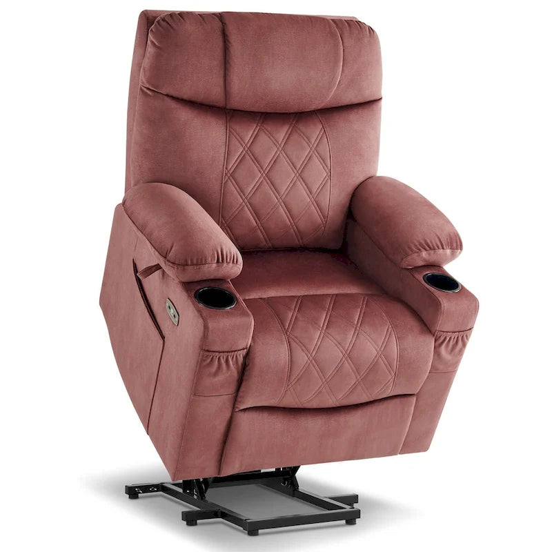 Petit fauteuil inclinable électrique double moteur avec massage, double chauffage, appui-tête réglable, tissu 7222