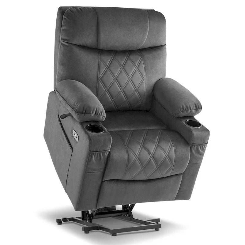 Petit fauteuil inclinable électrique double moteur avec massage, double chauffage, appui-tête réglable, tissu 7222