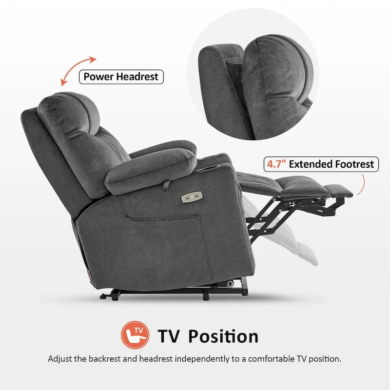 Petit fauteuil inclinable électrique double moteur avec massage, double chauffage, appui-tête réglable, tissu 7222