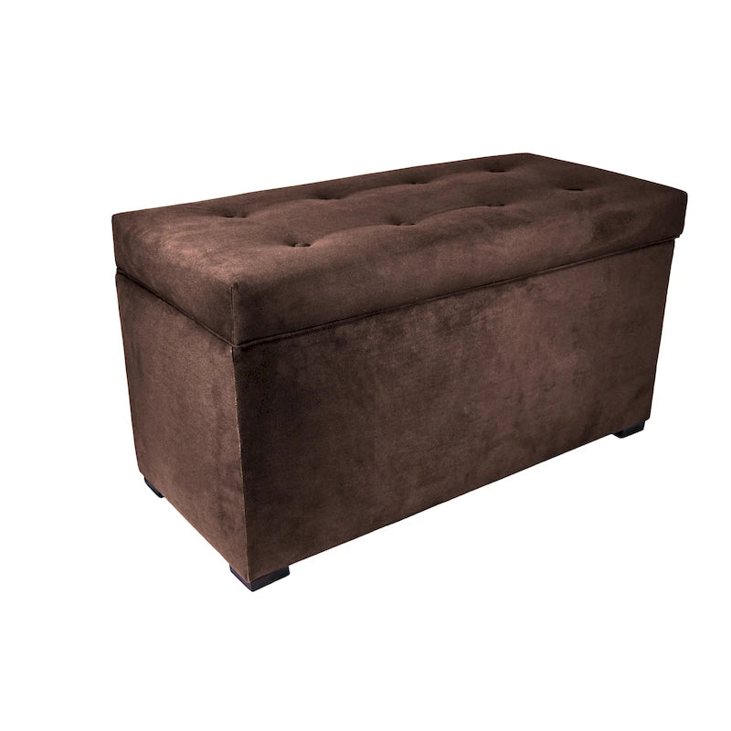 Banc coffre de rangement capitonné à 8 boutons