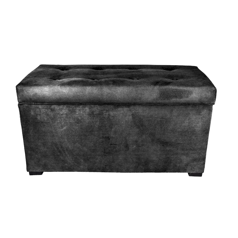 Banc coffre de rangement capitonné à 8 boutons