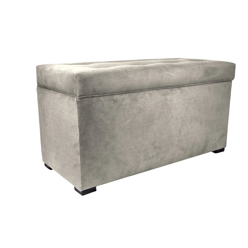 Banc coffre de rangement capitonné à 8 boutons