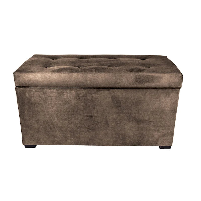 Banc coffre de rangement capitonné à 8 boutons