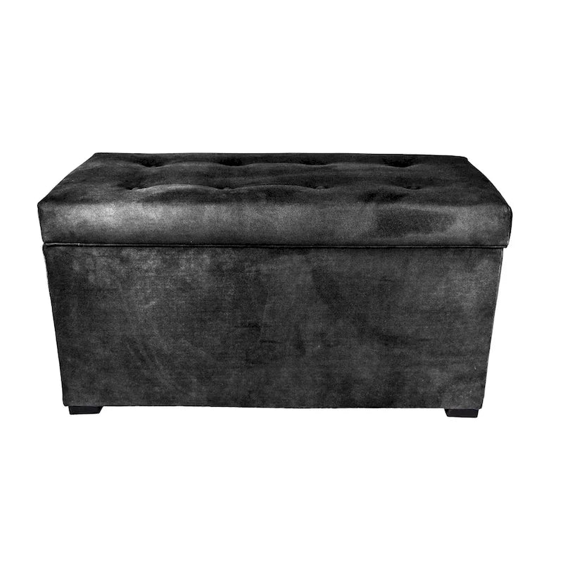 Banc coffre de rangement capitonné à 8 boutons