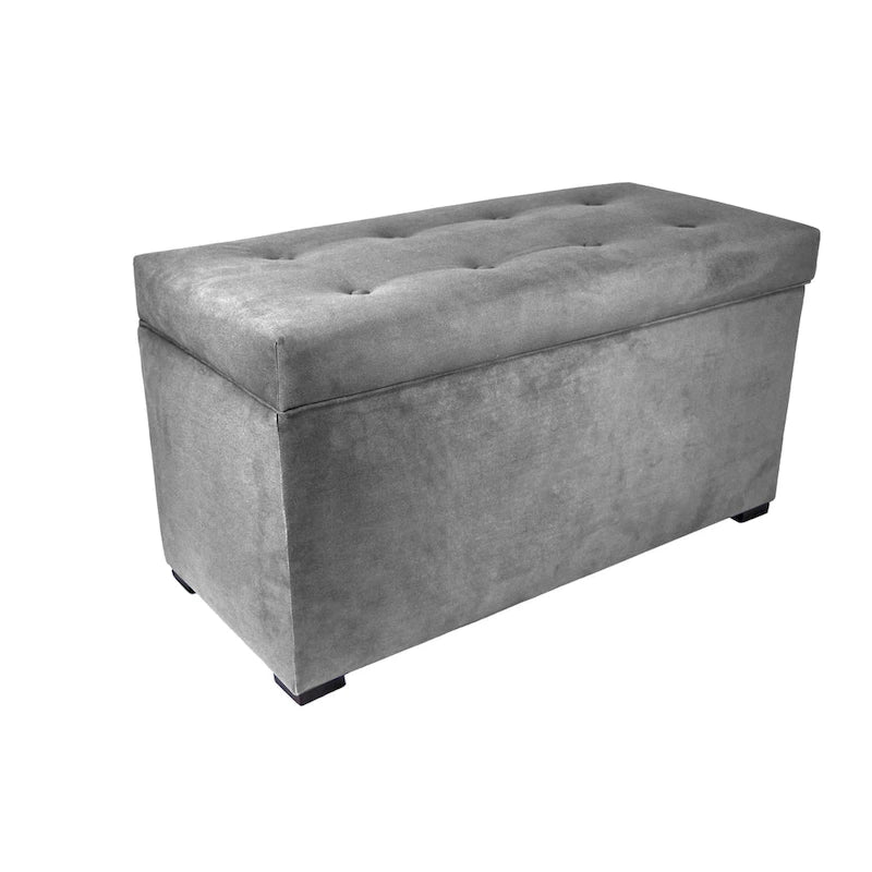 Banc coffre de rangement capitonné à 8 boutons