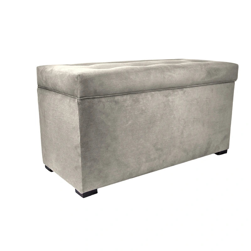 Banc coffre de rangement capitonné à 8 boutons