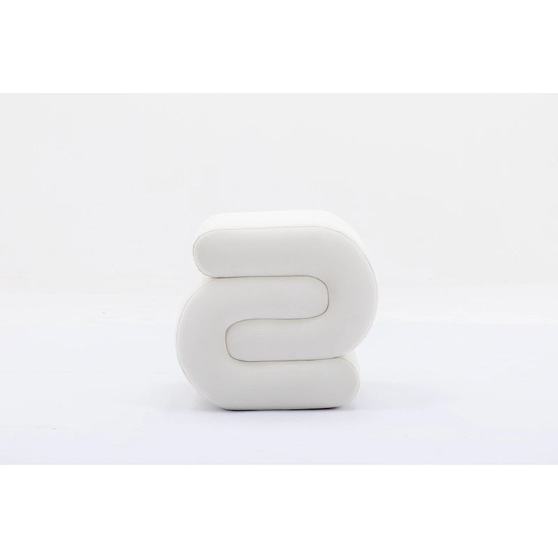 Tabouret de maquillage/repose-pieds ottoman en forme de S