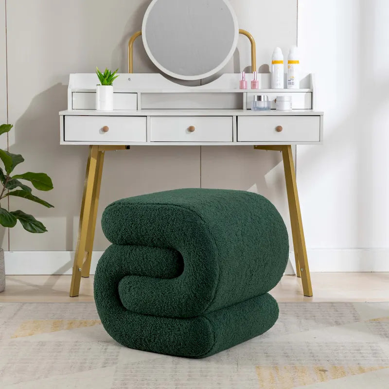 Tabouret de maquillage/repose-pieds ottoman en forme de S