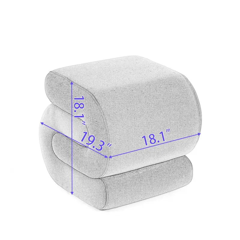 Tabouret de maquillage/repose-pieds ottoman en forme de S
