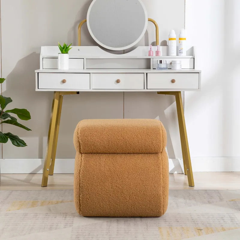 Tabouret de maquillage/repose-pieds ottoman en forme de S