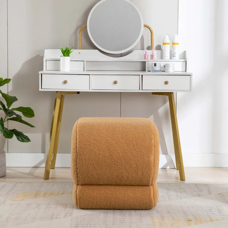 Tabouret de maquillage/repose-pieds ottoman en forme de S