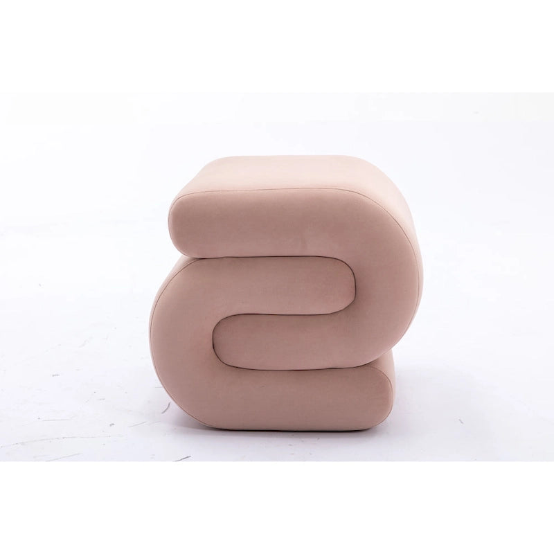 Tabouret de maquillage/repose-pieds ottoman en forme de S