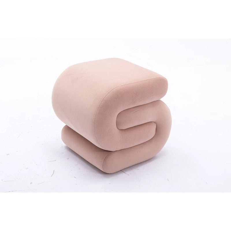 Tabouret de maquillage/repose-pieds ottoman en forme de S