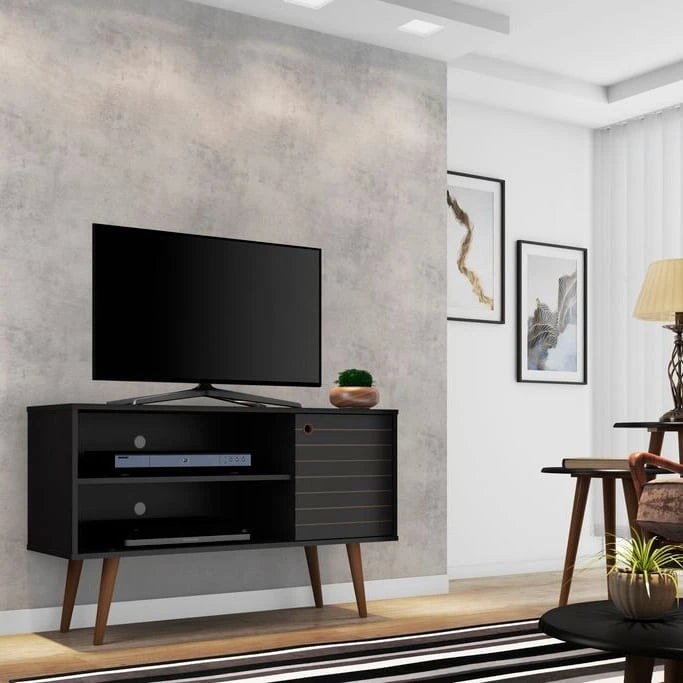 Meuble TV à 2 étagères de style Mid-century