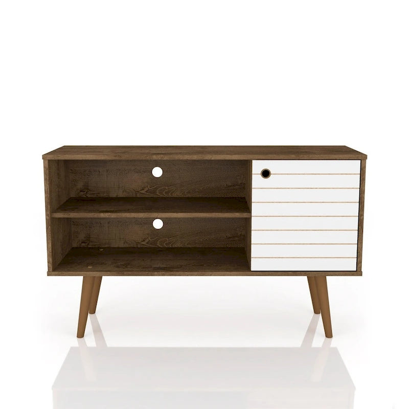 Meuble TV à 2 étagères de style Mid-century