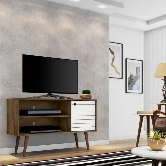 Meuble TV à 2 étagères de style Mid-century