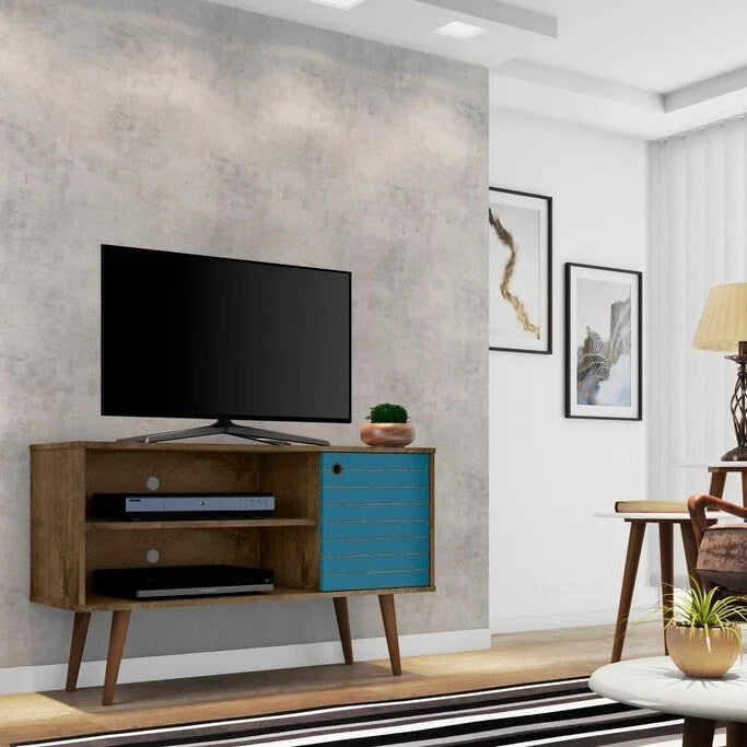Meuble TV à 2 étagères de style Mid-century
