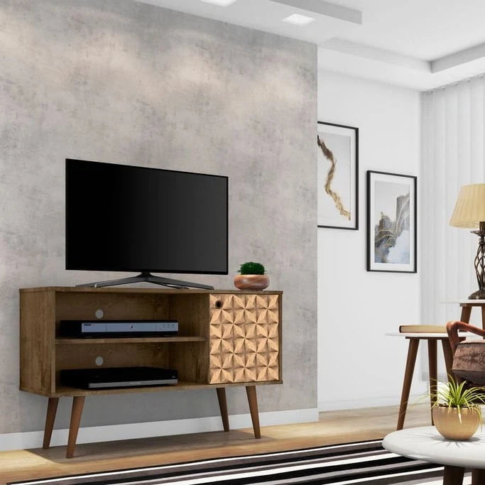 Meuble TV à 2 étagères de style Mid-century
