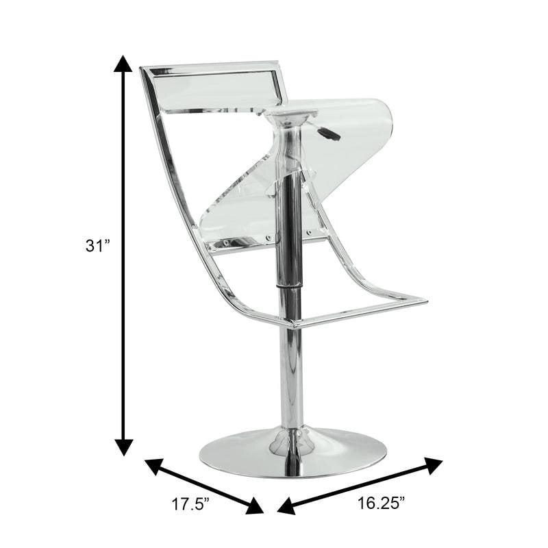 Tabouret de bar réglable en hauteur - Chaise pivotante transparente à hauteur de comptoir pour cuisine ou bar à domicile