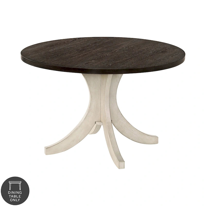 Table de salle à manger en bois blanc cassé de 119 cm