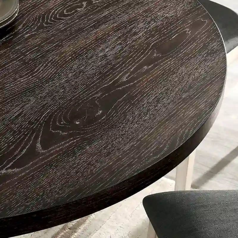 Table de salle à manger en bois blanc cassé de 119 cm