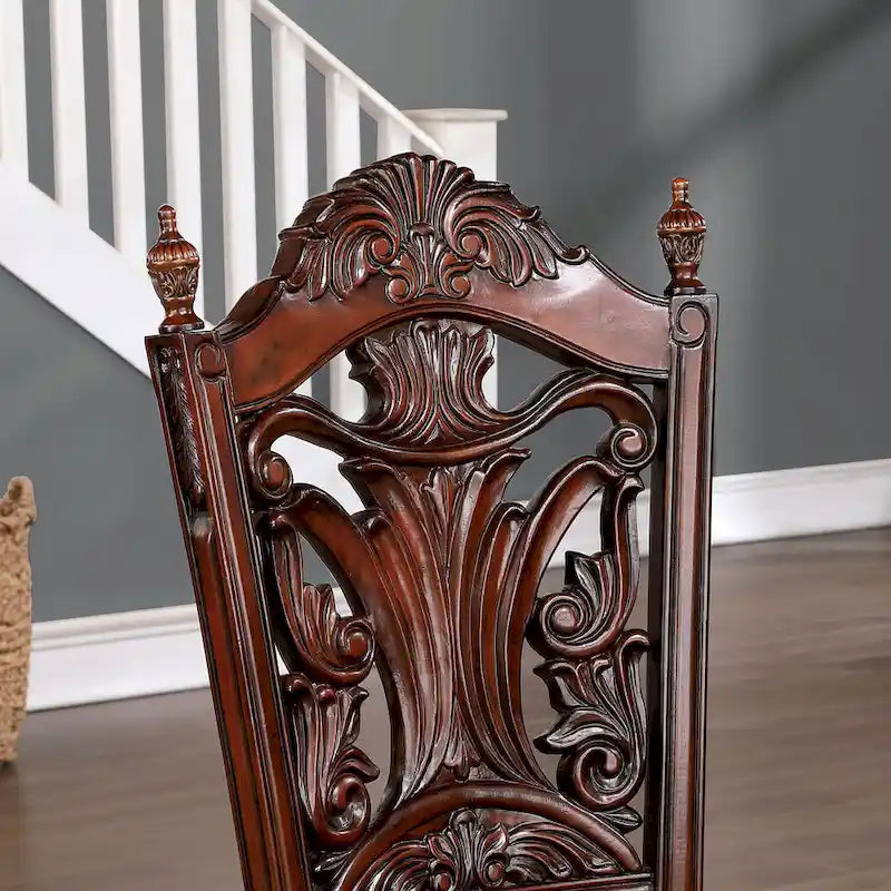 Chaises d'appoint traditionnelles en bois massif de cerisier (lot de 2)
