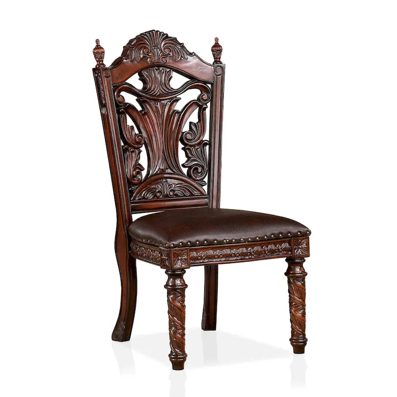 Chaises d'appoint traditionnelles en bois massif de cerisier (lot de 2)