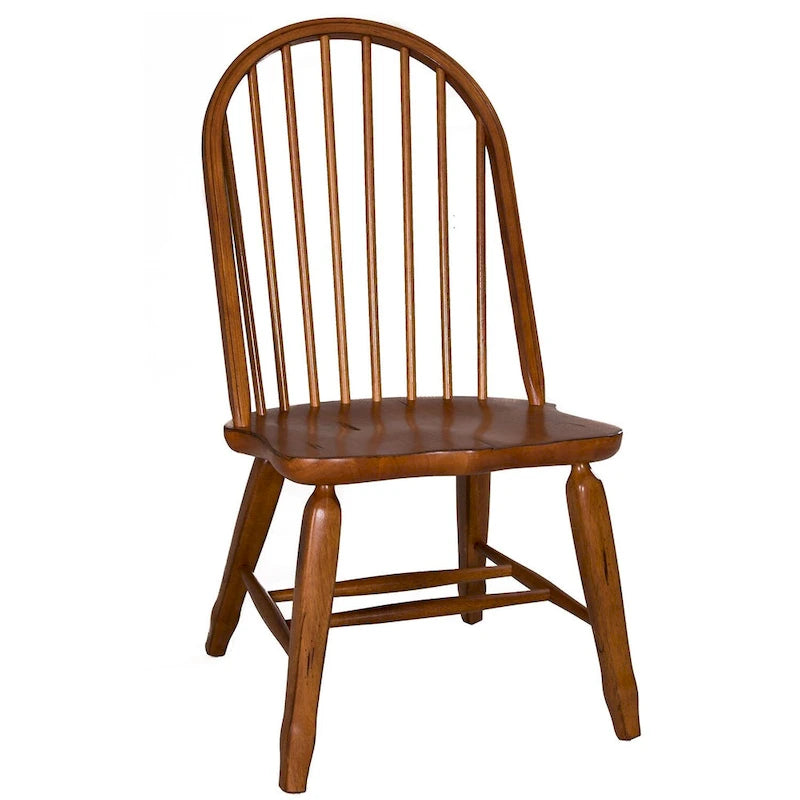 Chaise de salle à manger rustique en chêne avec dossier en arc (lot de 2)
