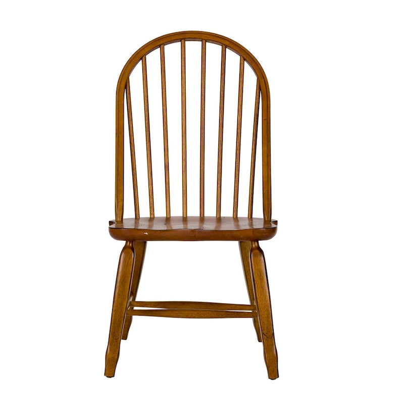 Chaise de salle à manger rustique en chêne avec dossier en arc (lot de 2)