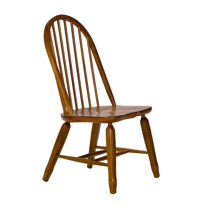 Chaise de salle à manger rustique en chêne avec dossier en arc (lot de 2)