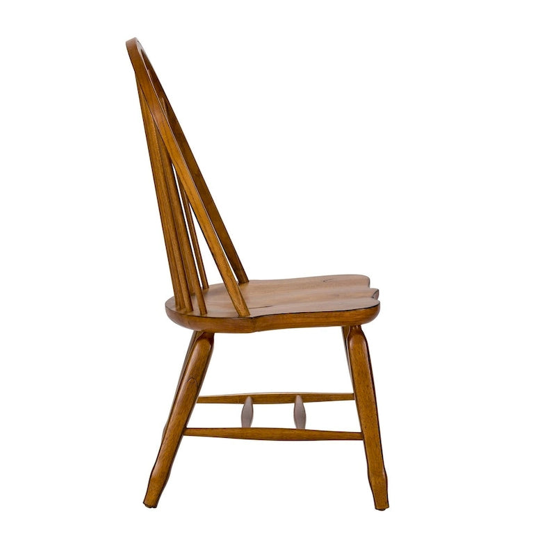Chaise de salle à manger rustique en chêne avec dossier en arc (lot de 2)