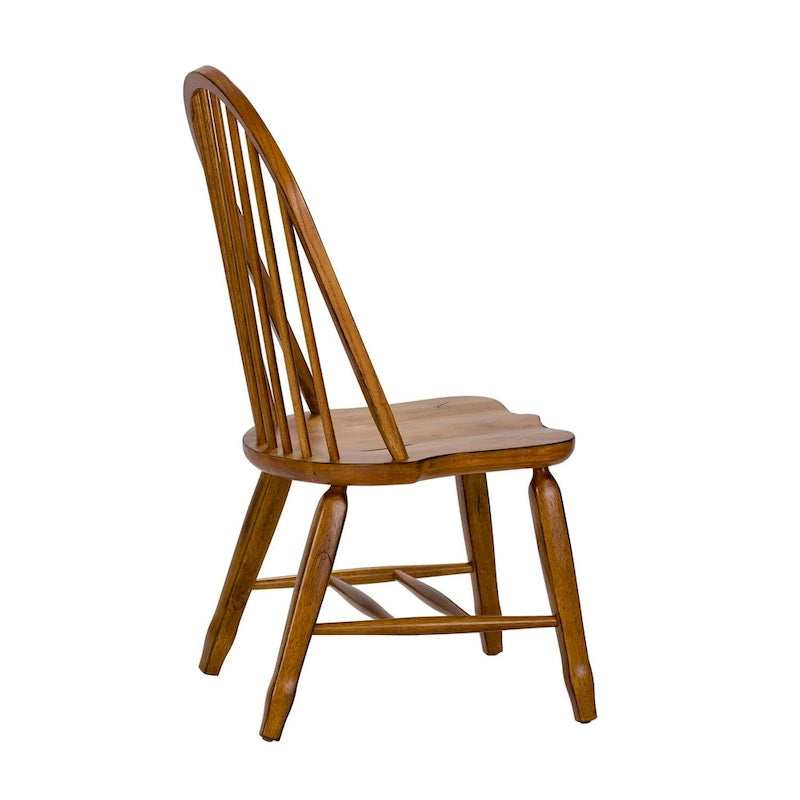 Chaise de salle à manger rustique en chêne avec dossier en arc (lot de 2)