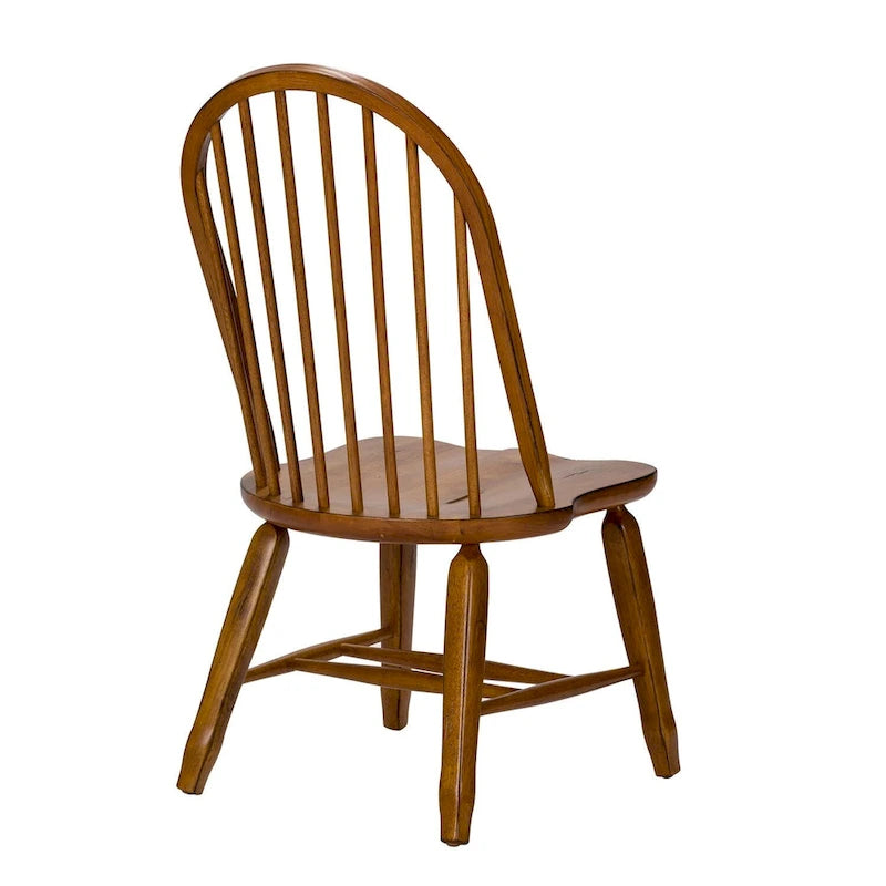 Chaise de salle à manger rustique en chêne avec dossier en arc (lot de 2)